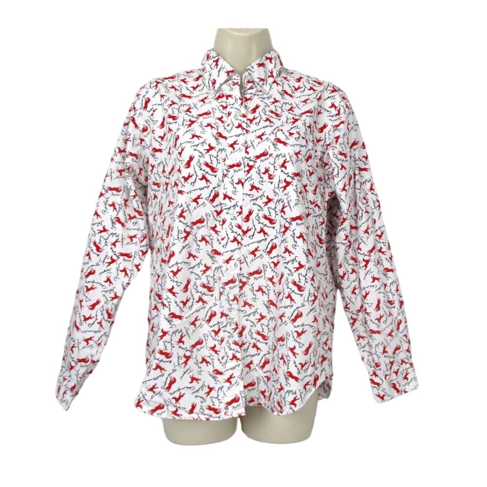 Vintage Five Star by Roper Top Womens Small Horse Print Retro Western Button Up